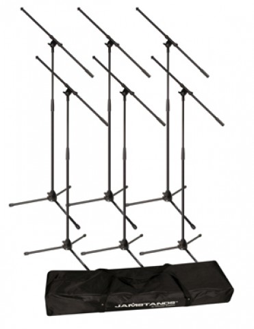 Jamstands JS-MCFBPK Six Tripod Mic Stands/Fixed Booms and Carrying Case Jamstands JS-MCFBPK Six Tripod Mic Stands/Fixed Booms and Carrying Case